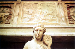 RENAISSANCE IN NAPLES - Stiacciato relief is an extremely subtle type of flat, low relief carving, invented by Donatello. This tomb of the Cardinal Rinaldo Brancaccio with the stiacciato relief with the Assumption of the Virgin by Donatello is in the Sant'Angelo al Nilo Chapel in Naples