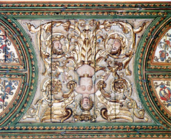 BAROQUE CHURCHES IN NAPLES - Detail of the ceiling of the Church San Greorio Armeno