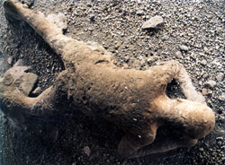 Ancient Pompeii - A plaster cast of a man